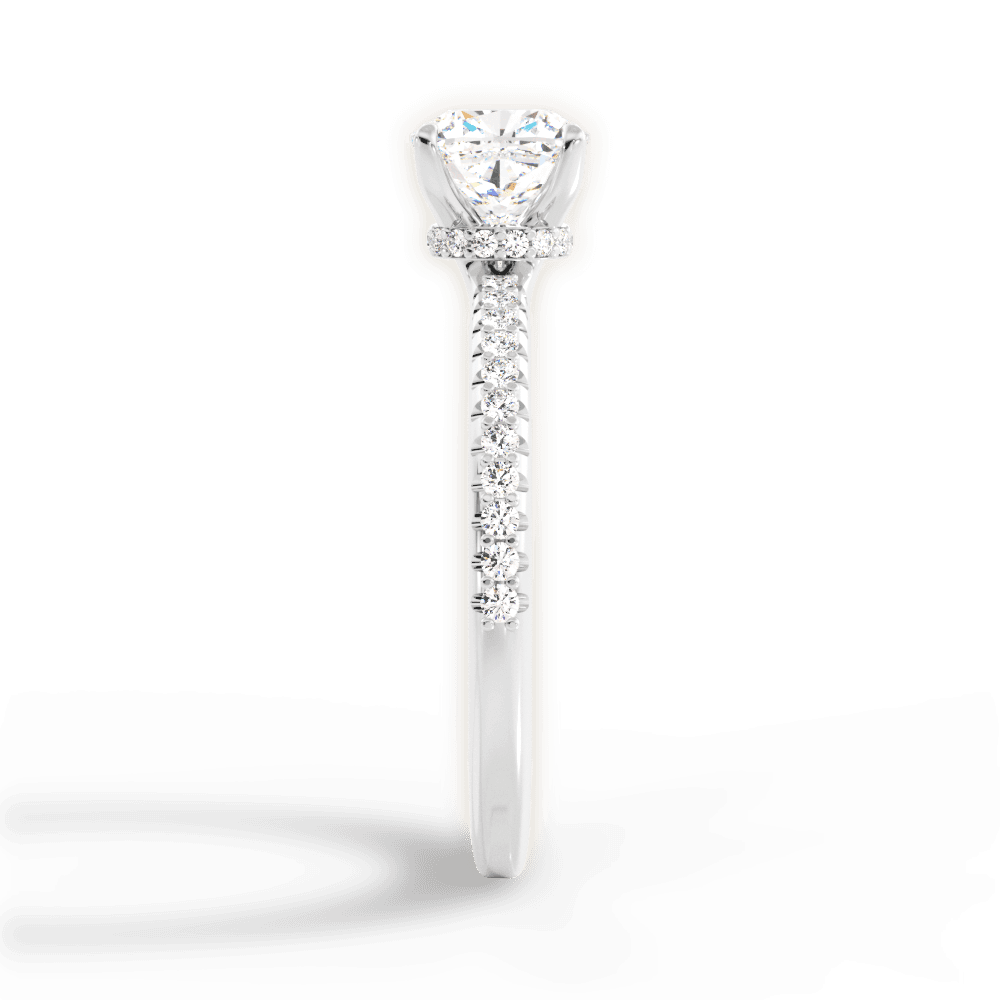 Giselle Cushion Cut Lab Grown Diamond Platinum Engagement Ring - View 3