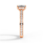 Katelyn Emerald Cut Lab Grown Diamond 18Kt Rose Gold Engagement Ring - View 3