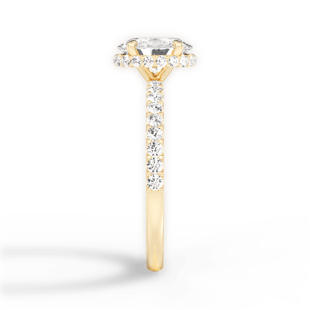 Isabella Oval Cut Lab Grown Diamond 18Kt Yellow Gold Engagement Ring - View 2