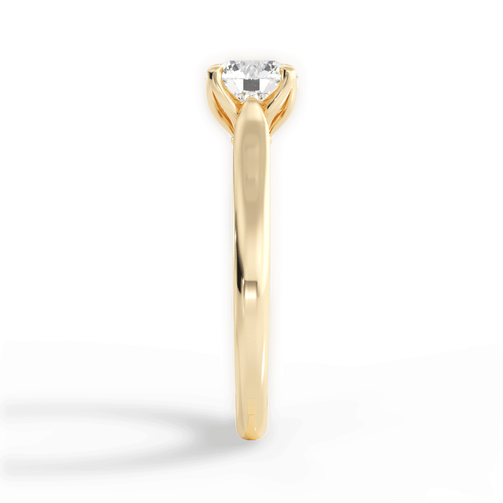 Carrie Round Cut Lab Grown Diamond 18Kt Yellow Gold Engagement Ring - View 3