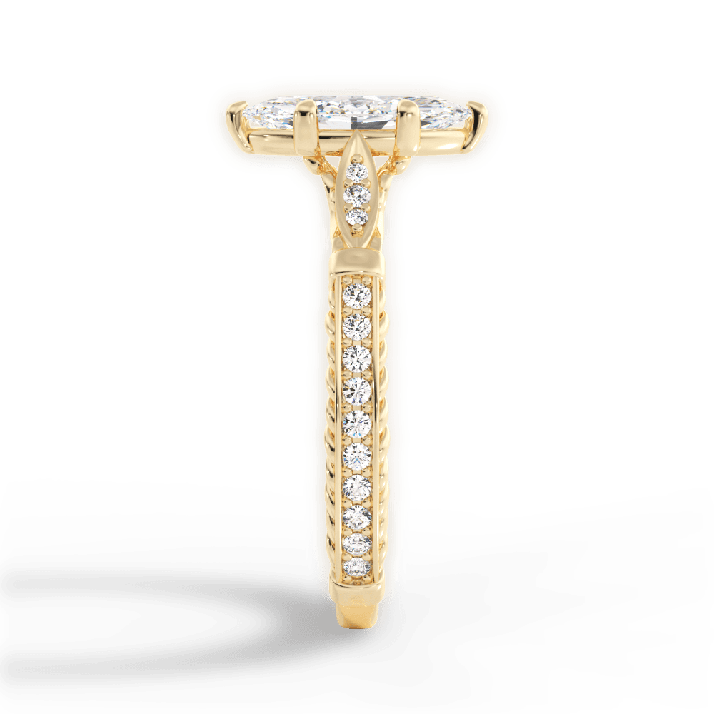 Gabriela Marquise Cut Lab Grown Diamond 18Kt Yellow Gold Engagement Ring - View 4