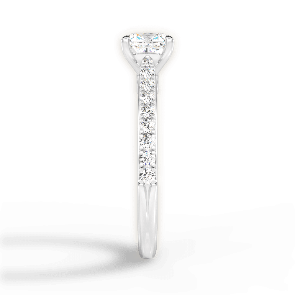 Frances Cushion Cut Lab Grown Diamond Platinum Engagement Ring - View 2