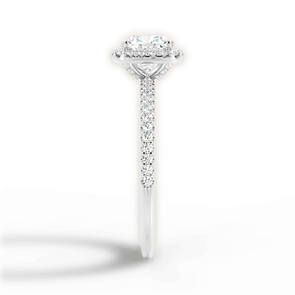 Joanne Cushion Cut Lab Grown Diamond Platinum Engagement Ring - View 4