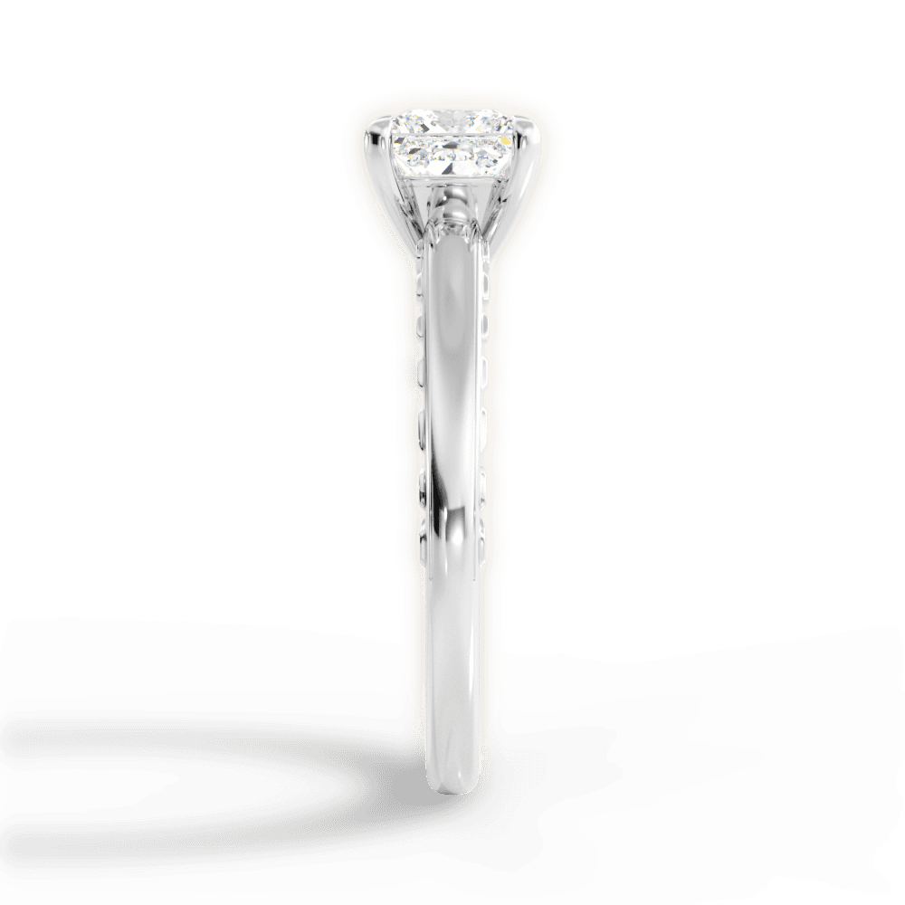 Annette Princess Cut Lab Grown Diamond Platinum Engagement Ring - View 2