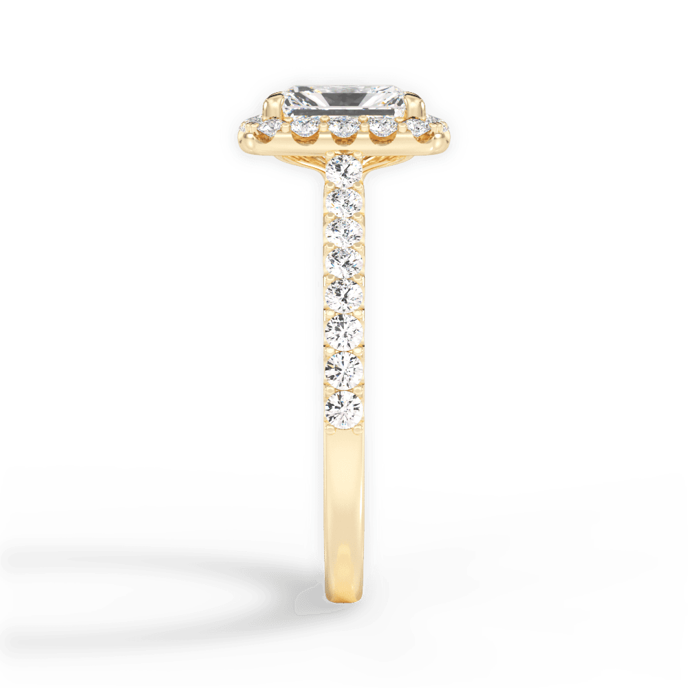 Ingrid Radiant Cut Lab Grown Diamond 18Kt Yellow Gold Engagement Ring - View 3