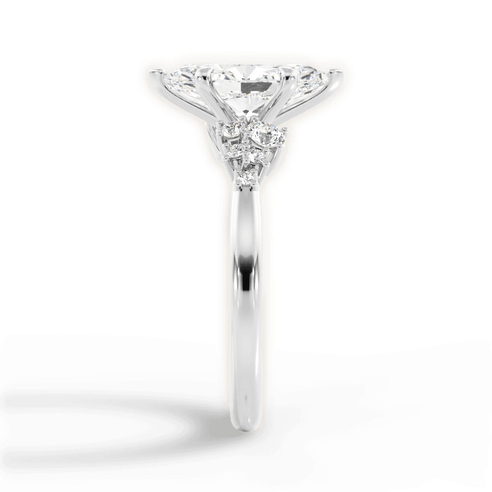 Carmen Marquise Cut Lab Grown Diamond Platinum Engagement Ring - View 3