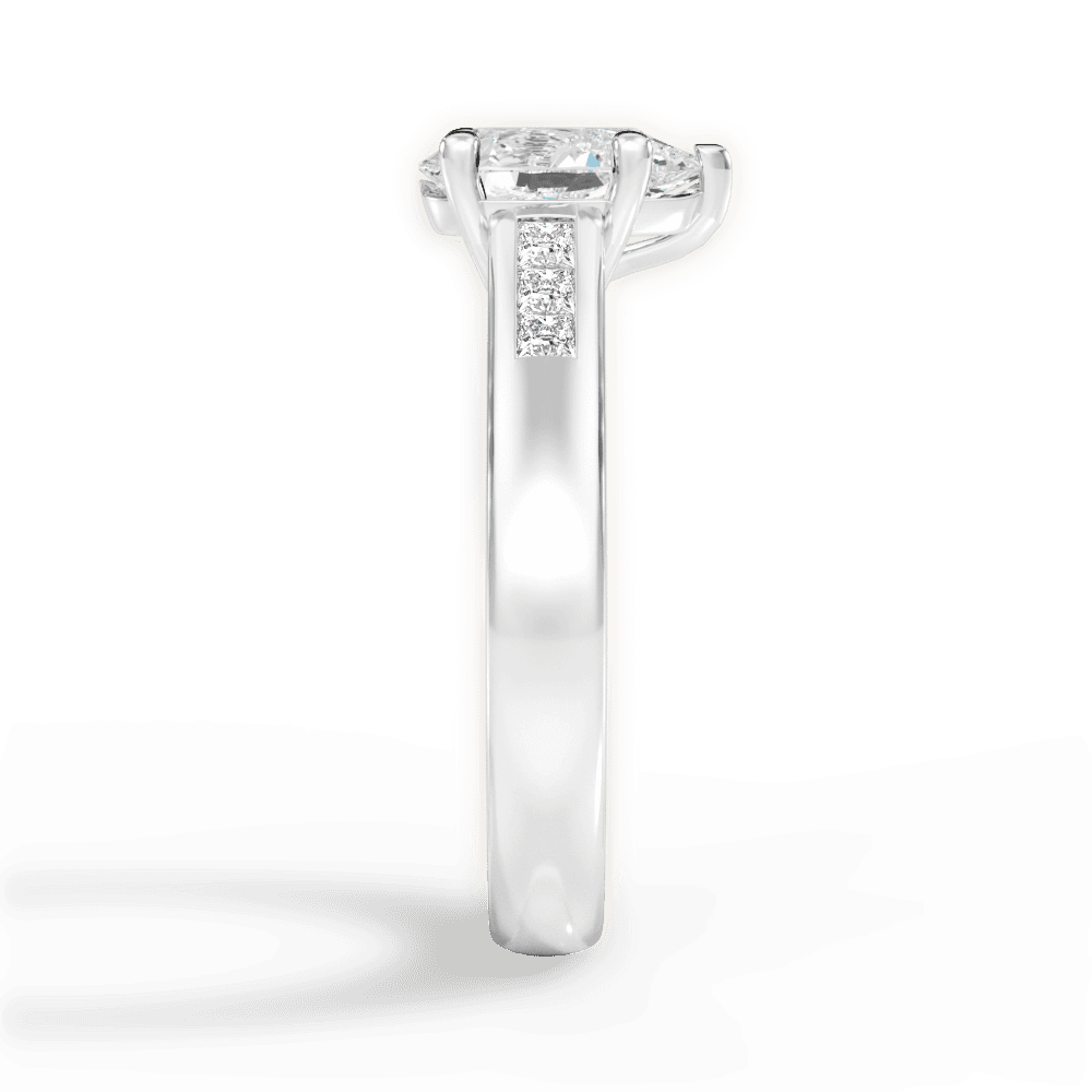 Brittany Pear Cut Lab Grown Diamond Platinum Engagement Ring - View 3
