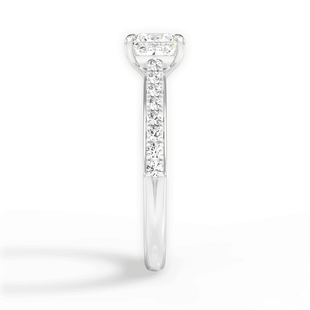 Elizabeth Princess Cut Lab Grown Diamond 14Kt White Gold Engagement Ring - View 3