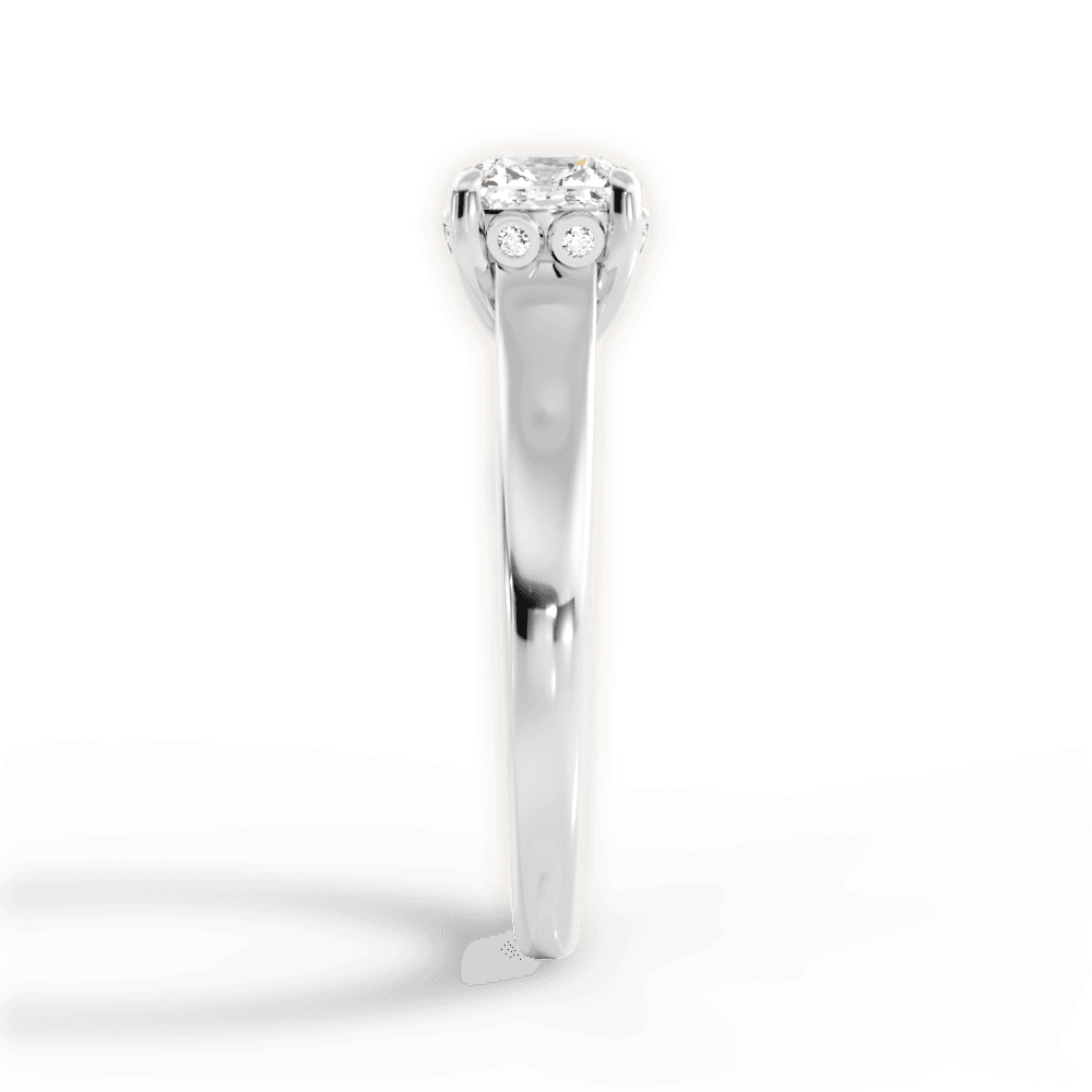 Carol Cushion Cut Lab Grown Diamond 18Kt White Gold Engagement Ring - View 4