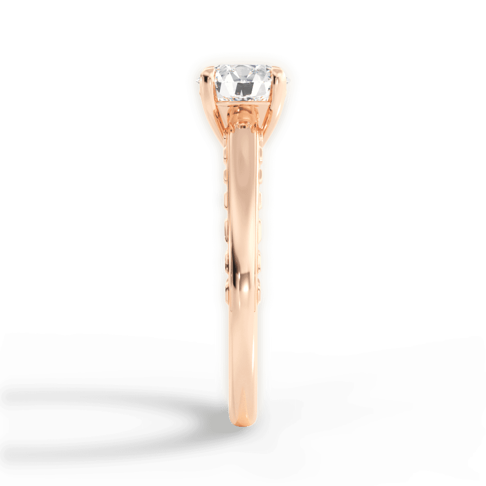 Annette Round Cut Lab Grown Diamond 18Kt Rose Gold Engagement Ring - View 3