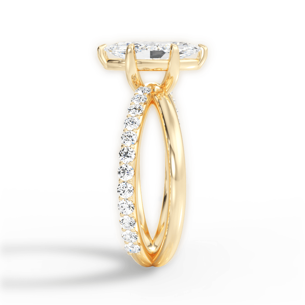 Jennifer Marquise Cut Lab Grown Diamond 18Kt Yellow Gold Engagement Ring - View 4