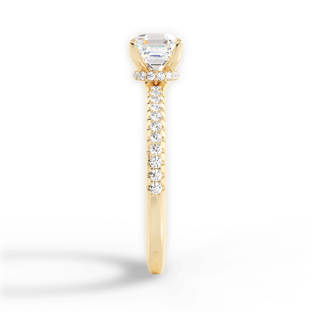 Giselle Asscher Cut Lab Grown Diamond 18Kt Yellow Gold Engagement Ring - View 4