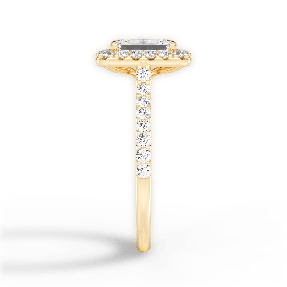 Ingrid Emerald Cut Lab Grown Diamond 18Kt Yellow Gold Engagement Ring - View 4