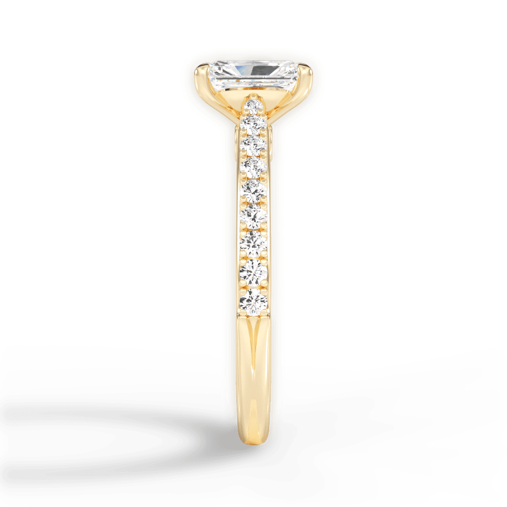 Frances Radiant Cut Lab Grown Diamond 18Kt Yellow Gold Engagement Ring - View 4