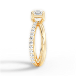 Jennifer Asscher Cut Lab Grown Diamond 18Kt Yellow Gold Engagement Ring - View 3