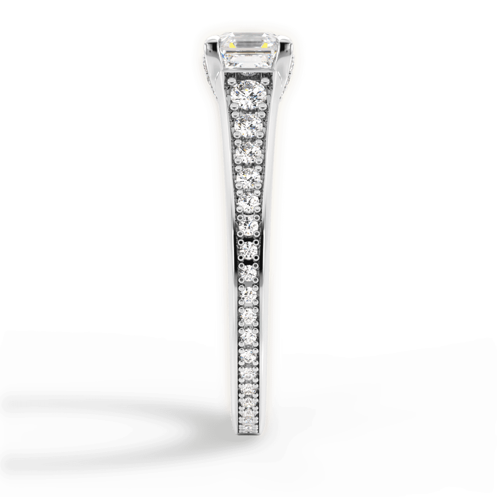 Leslie Asscher Cut Lab Grown Diamond 14Kt White Gold Engagement Ring - View 4