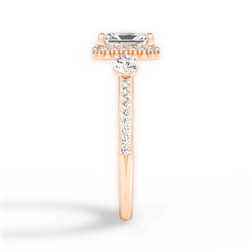 Julia Radiant Cut Lab Grown Diamond 18Kt Rose Gold Engagement Ring - View 2