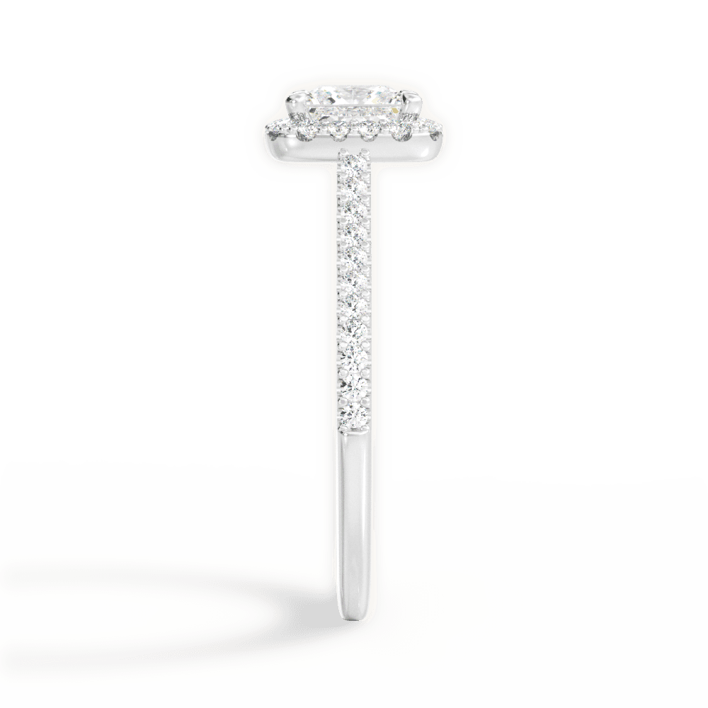 Jeanne Princess Cut Lab Grown Diamond 14Kt White Gold Engagement Ring - View 4
