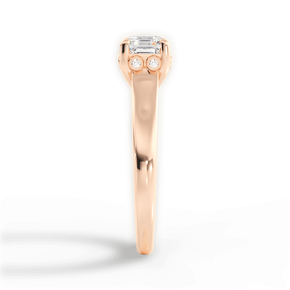 Carol Asscher Cut Lab Grown Diamond 18Kt Rose Gold Engagement Ring - View 3