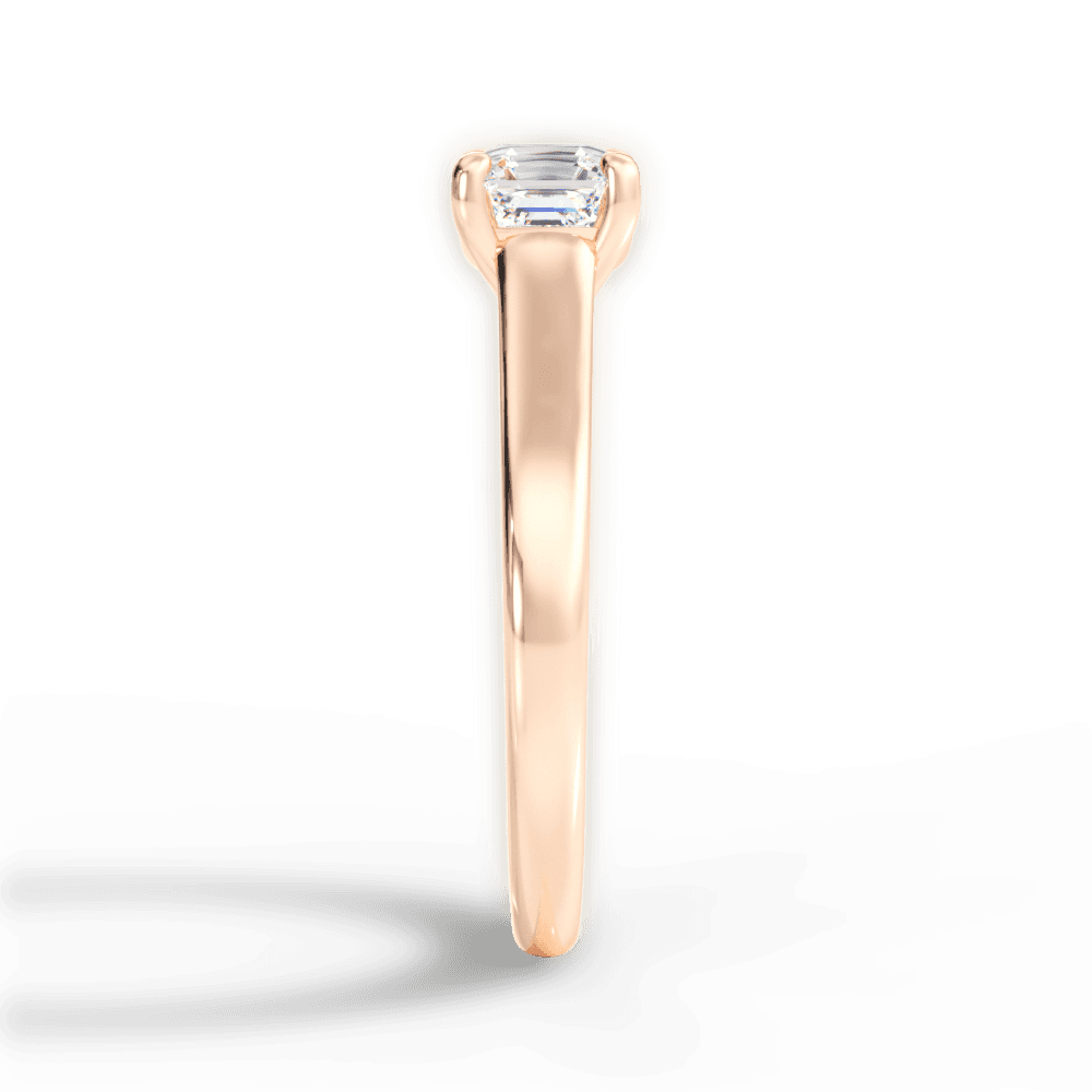 Ariana Asscher Cut Lab Grown Diamond 18Kt Rose Gold Engagement Ring - View 2