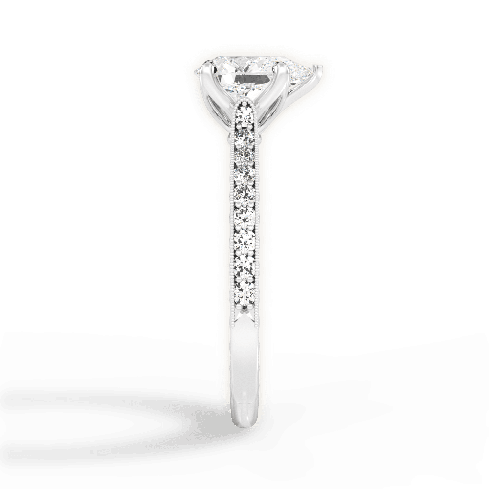 Gilda Pear Cut Lab Grown Diamond 14Kt White Gold Engagement Ring - View 3