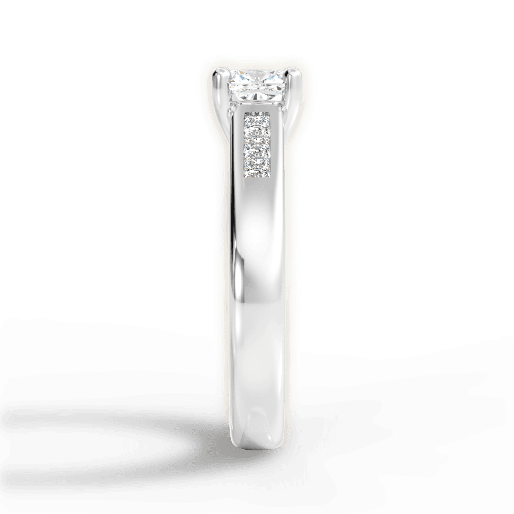 Brittany Cushion Cut Lab Grown Diamond Platinum Engagement Ring - View 2