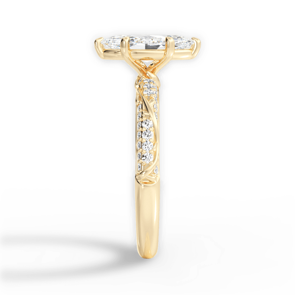 Gloria Marquise Cut Lab Grown Diamond 18Kt Yellow Gold Engagement Ring - View 2