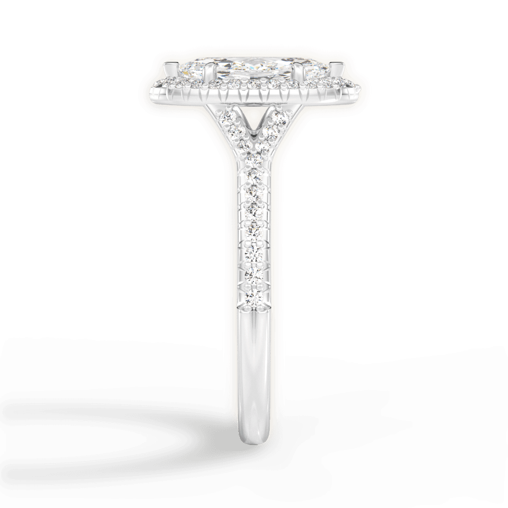 Judy Marquise Cut Lab Grown Diamond 18Kt White Gold Engagement Ring - View 4