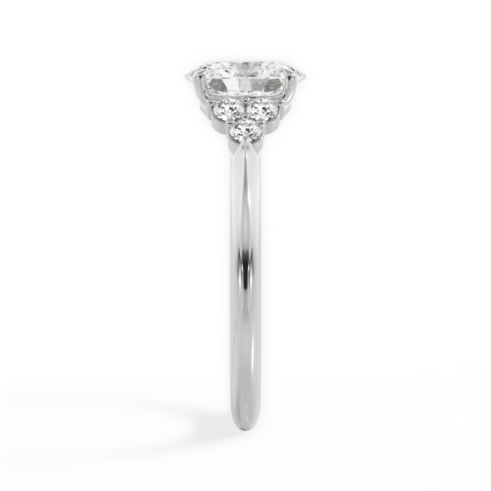 Celeste Oval Cut Lab Grown Diamond Platinum Engagement Ring - View 2