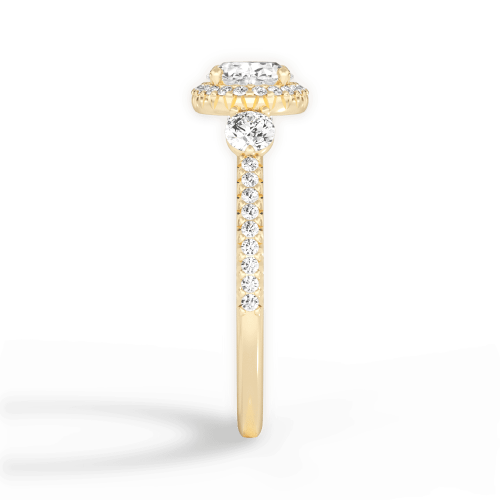 Kara Oval Cut Lab Grown Diamond 18Kt Yellow Gold Engagement Ring - View 2
