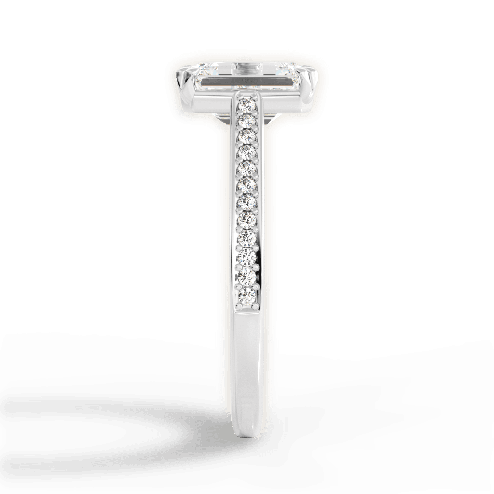 Denise Emerald Cut Lab Grown Diamond Platinum Engagement Ring - View 4