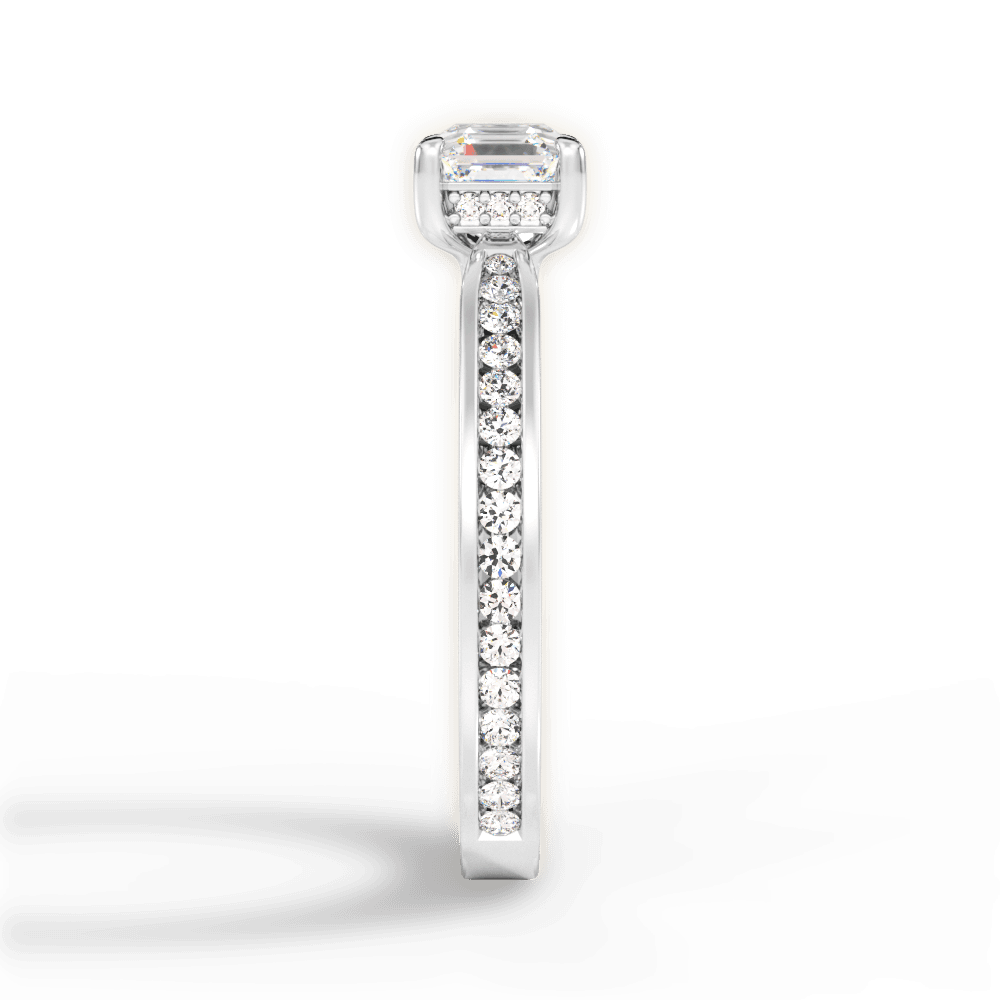 Katelyn Asscher Cut Lab Grown Diamond 18Kt White Gold Engagement Ring - View 4