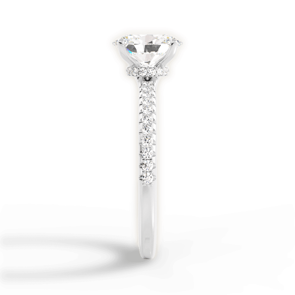 Giselle Oval Cut Lab Grown Diamond 18Kt White Gold Engagement Ring - View 4