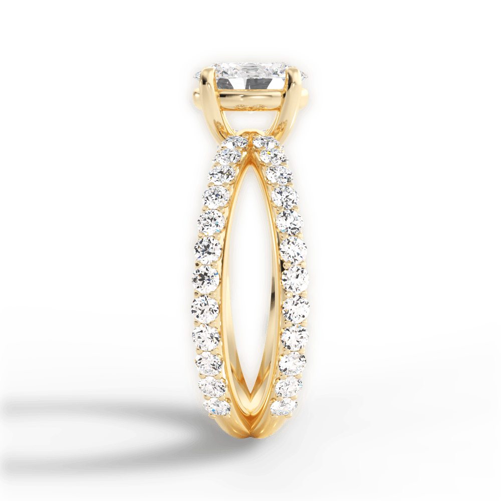 Lauren Oval Cut Lab Grown Diamond 18Kt Yellow Gold Engagement Ring - View 3