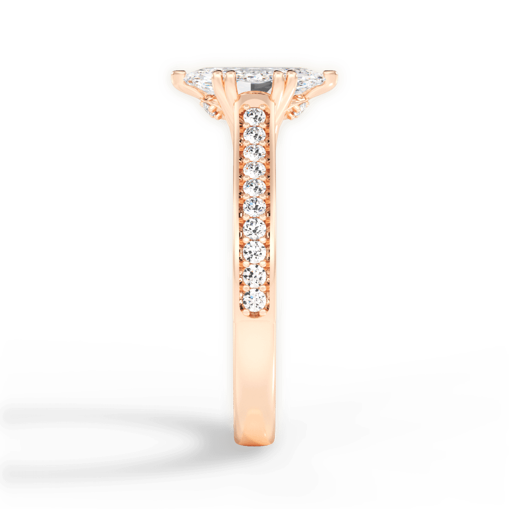 Deborah Marquise Cut Lab Grown Diamond 18Kt Rose Gold Engagement Ring - View 3
