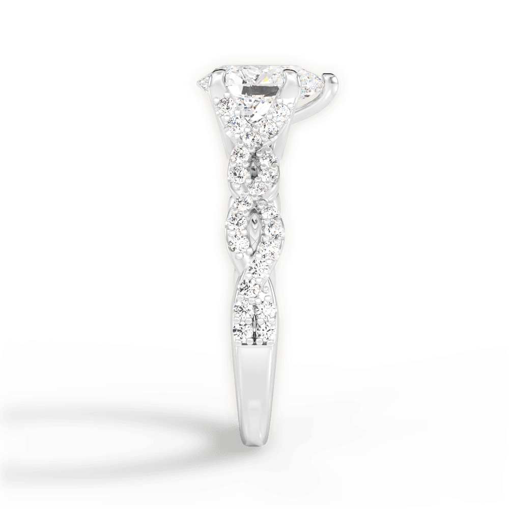Justine Pear Cut Lab Grown Diamond Platinum Engagement Ring - View 4