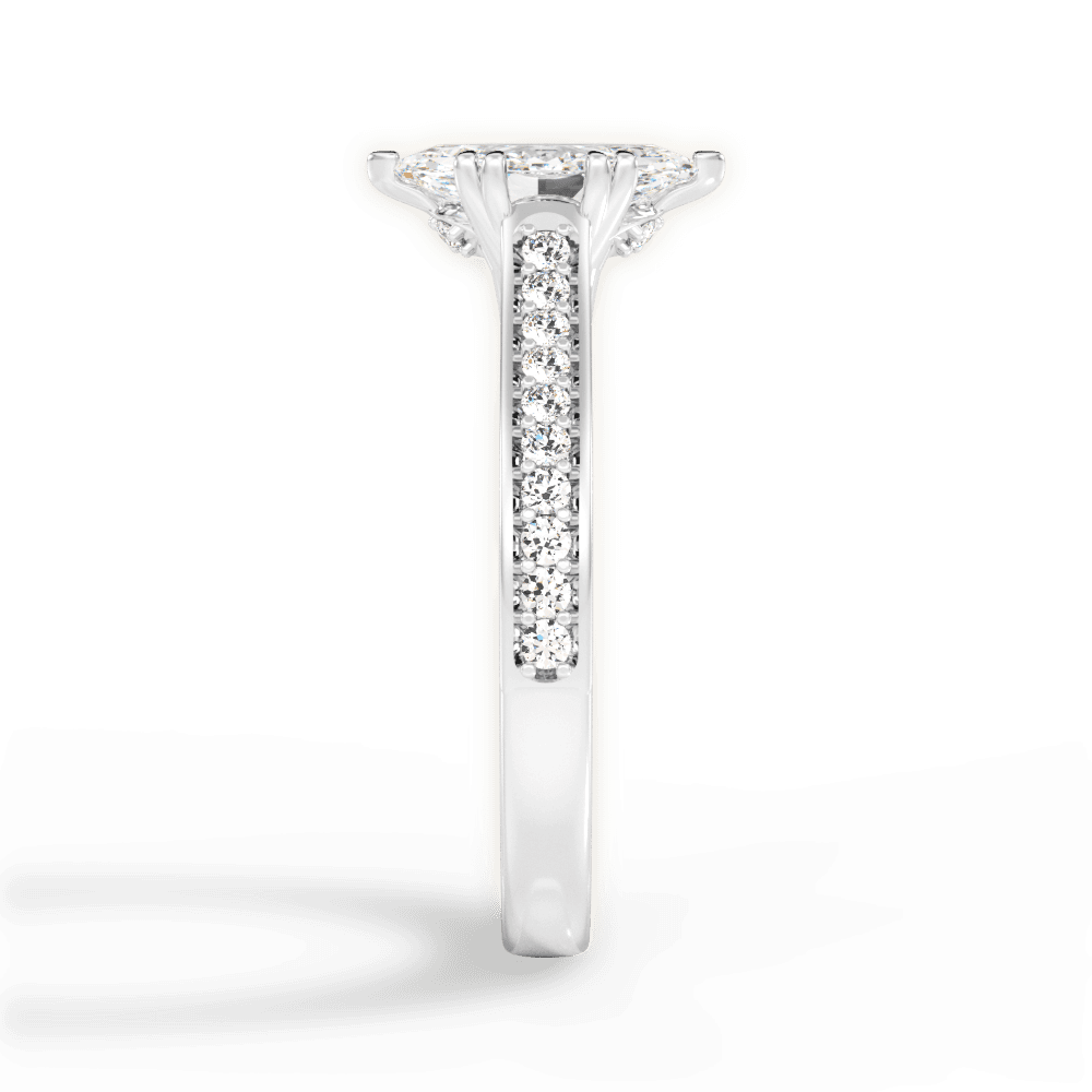 Deborah Marquise Cut Lab Grown Diamond 14Kt White Gold Engagement Ring - View 4