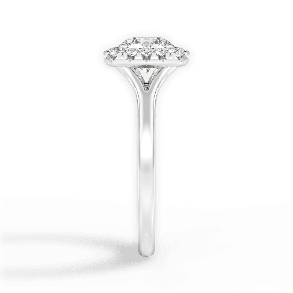 Geneva Round Cut Lab Grown Diamond 18Kt White Gold Engagement Ring - View 3