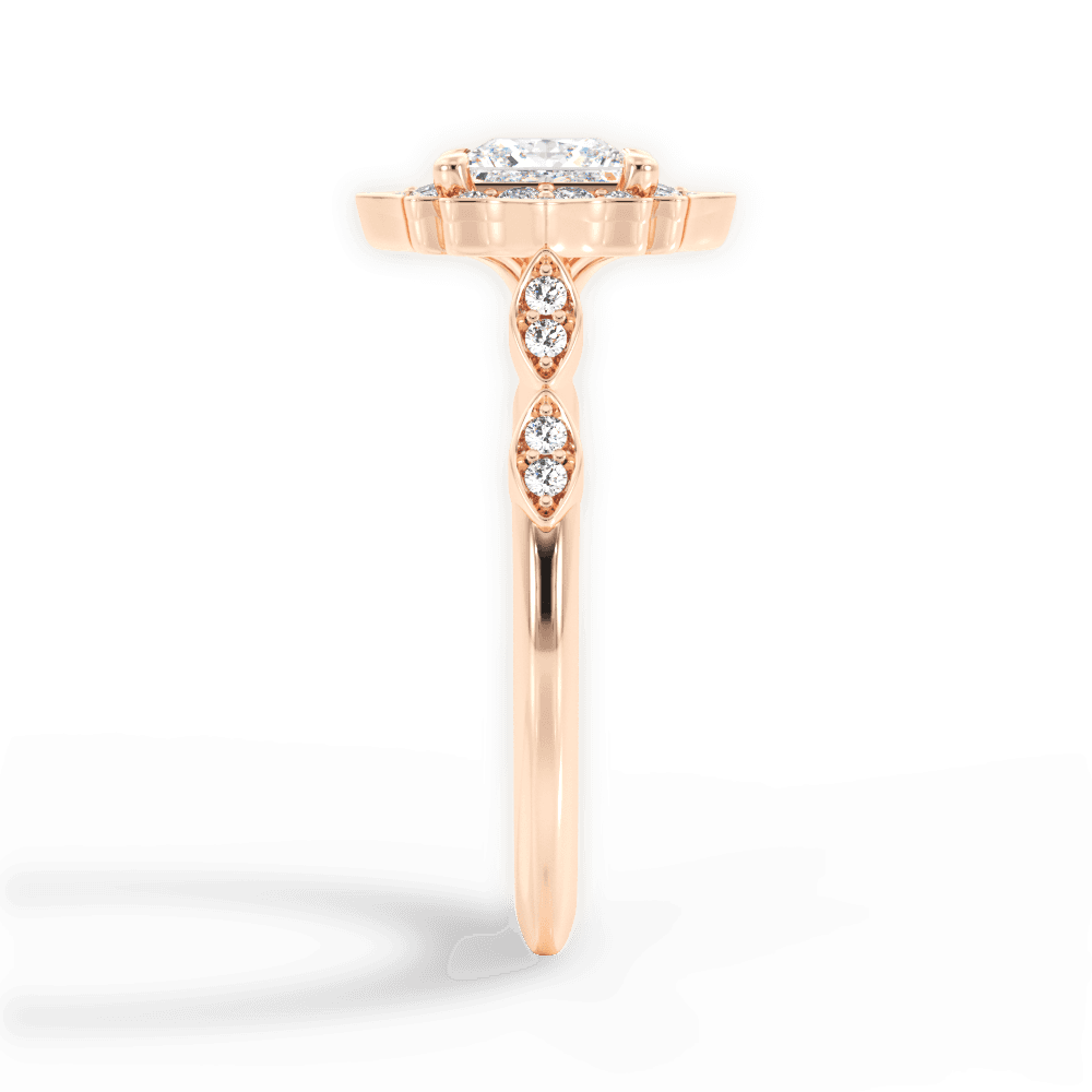 Julie Princess Cut Lab Grown Diamond 18Kt Rose Gold Engagement Ring - View 2