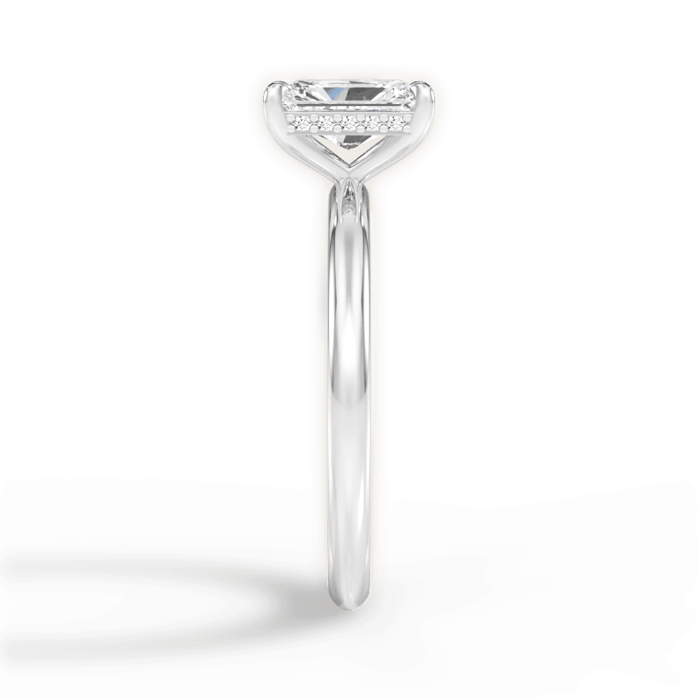 Brenda Radiant Cut Lab Grown Diamond Platinum Engagement Ring - View 2