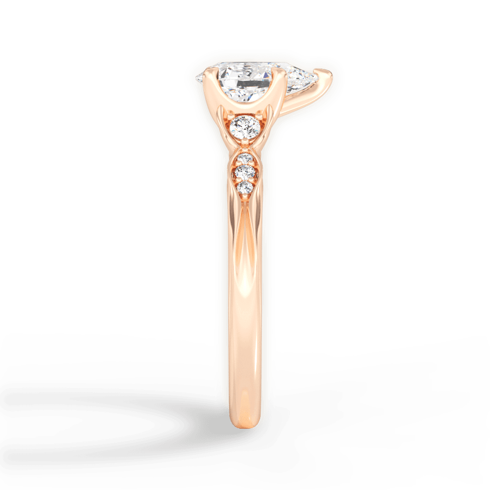Cassie Pear Cut Lab Grown Diamond 18Kt Rose Gold Engagement Ring - View 4