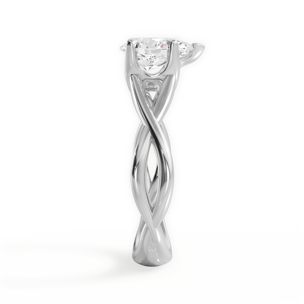 Aubrey Pear Cut Lab Grown Diamond 18Kt White Gold Engagement Ring - View 2