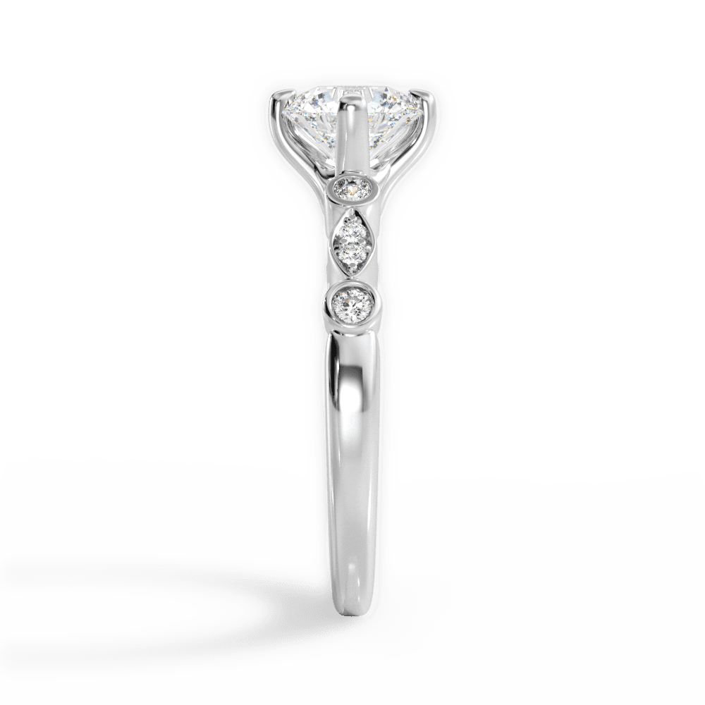 Catherine Round Cut Lab Grown Diamond 14Kt White Gold Engagement Ring - View 4