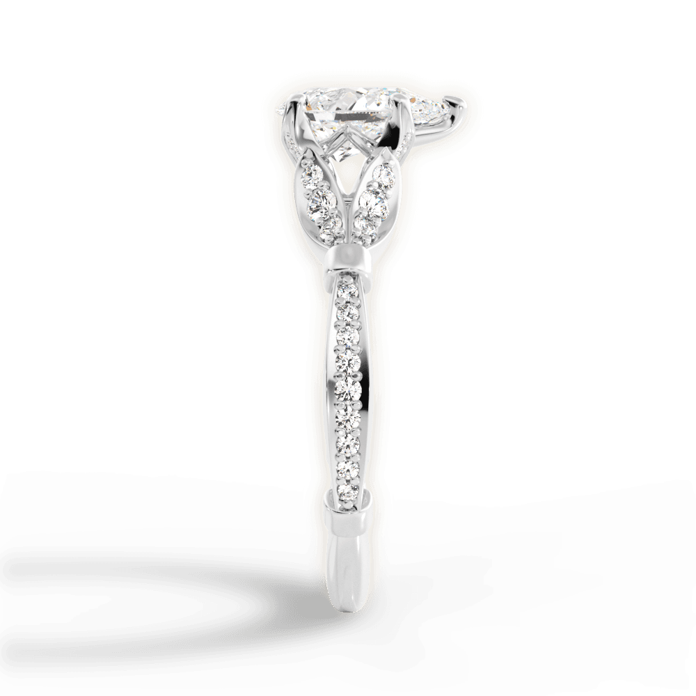 Geraldine Pear Cut Lab Grown Diamond 18Kt White Gold Engagement Ring - View 2
