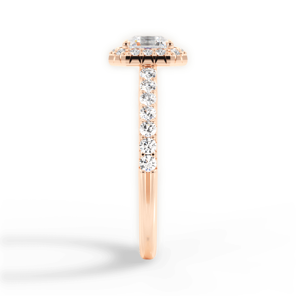 Kathleen Asscher Cut Lab Grown Diamond 18Kt Rose Gold Engagement Ring - View 4