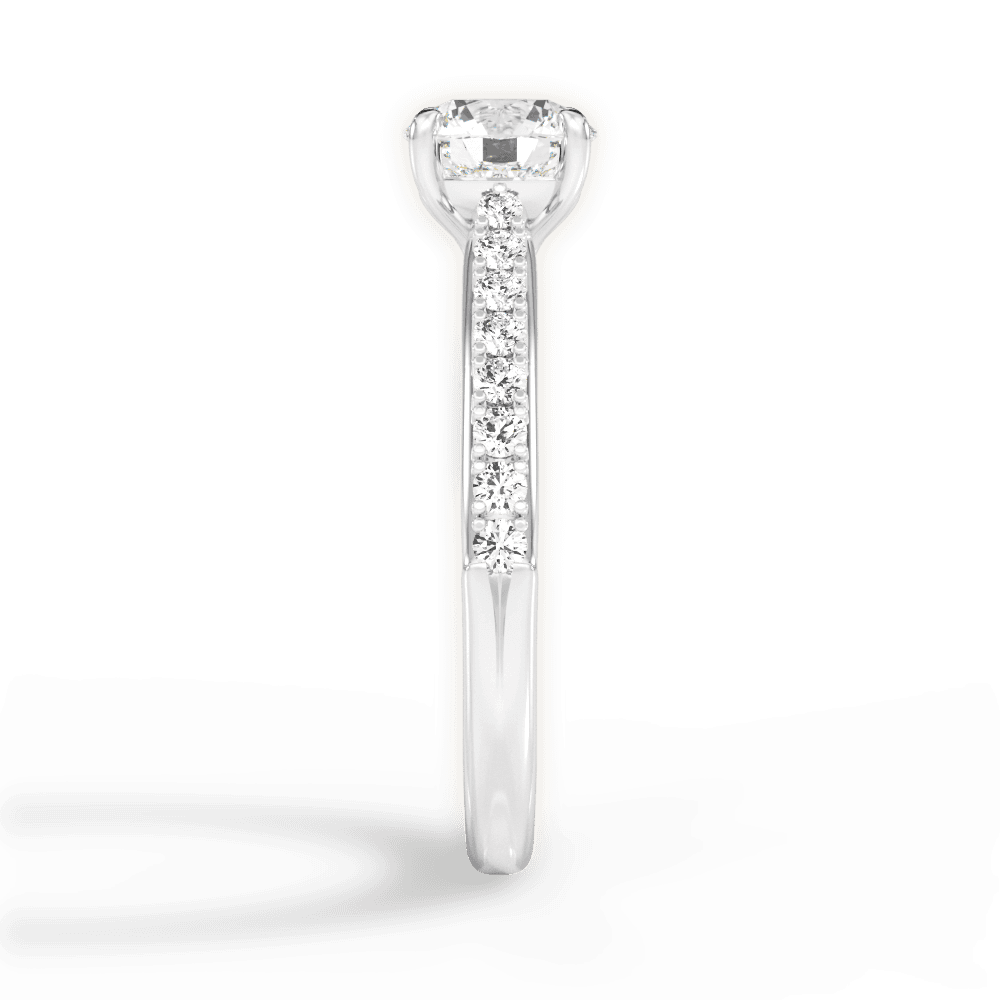 Elizabeth Round Cut Lab Grown Diamond 18Kt White Gold Engagement Ring - View 3