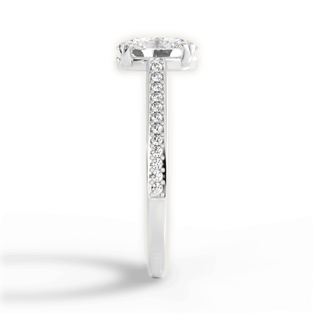 Denise Oval Cut Lab Grown Diamond 18Kt White Gold Engagement Ring - View 3