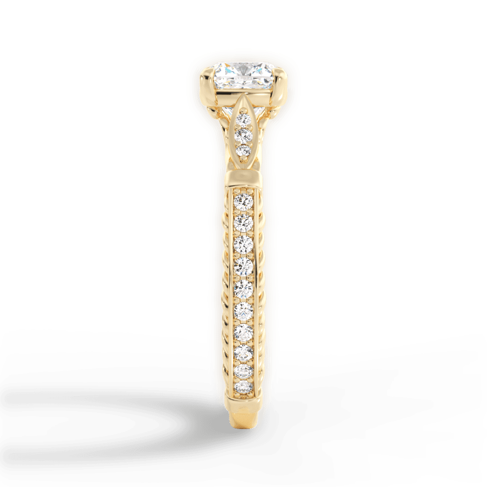 Gabriela Cushion Cut Lab Grown Diamond 18Kt Yellow Gold Engagement Ring - View 2