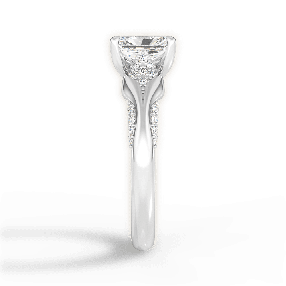 Isabel Radiant Cut Lab Grown Diamond 14Kt White Gold Engagement Ring - View 3