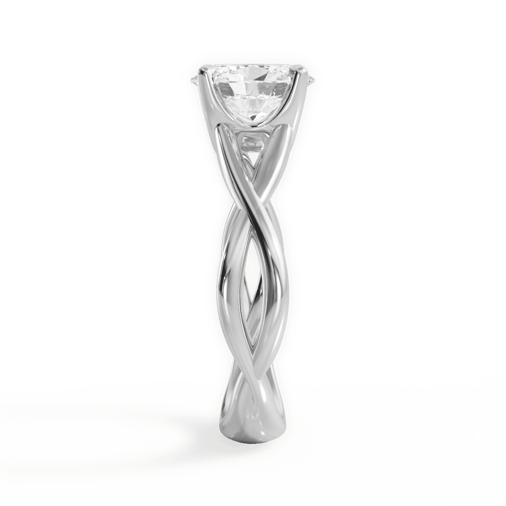 Aubrey Oval Cut Lab Grown Diamond Platinum Engagement Ring - View 4